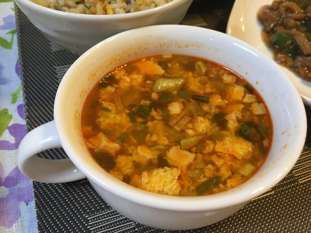 料理教室マンツーマン酸辣湯風スープ