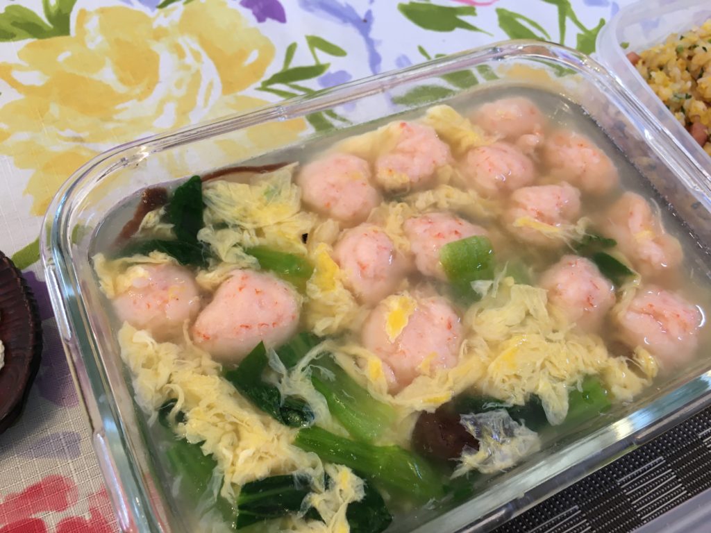 料理教室マンツーマンエビ団子スープ