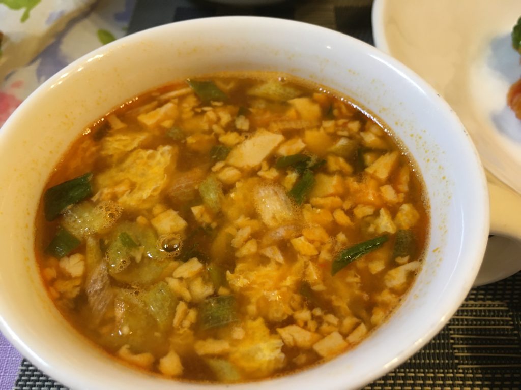 料理教室マンツーマン酸辣湯スープ
