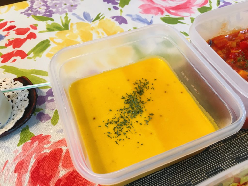 料理教室マンツーマンかぼちゃの冷製スープ