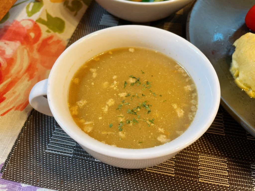 料理教室マンツーマンカレー風味のコンソメスープ