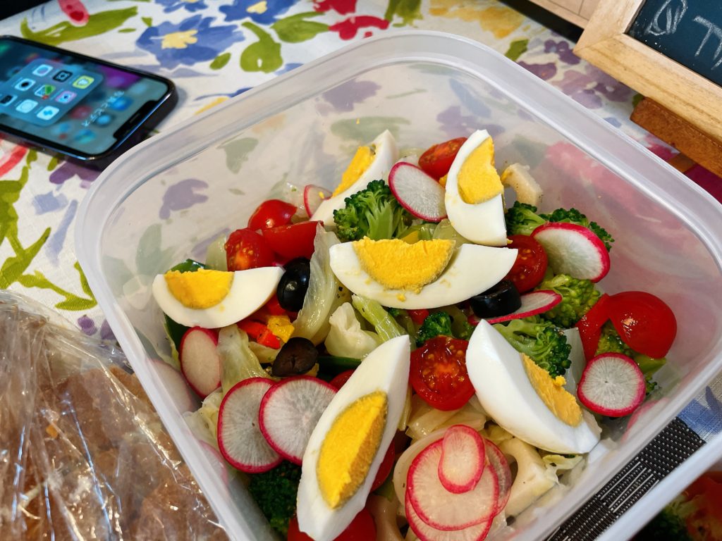 料理教室マンツーマン温野菜サラダ