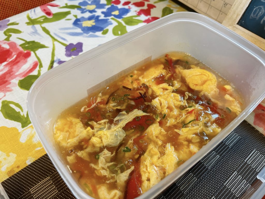料理教室マンツーマントマトと卵のスープ