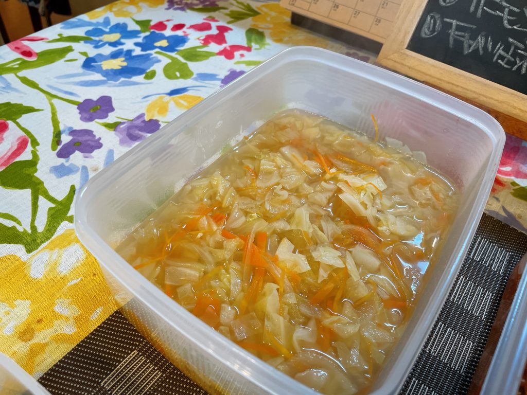 料理教室マンツーマンお野菜のコンソメスープ