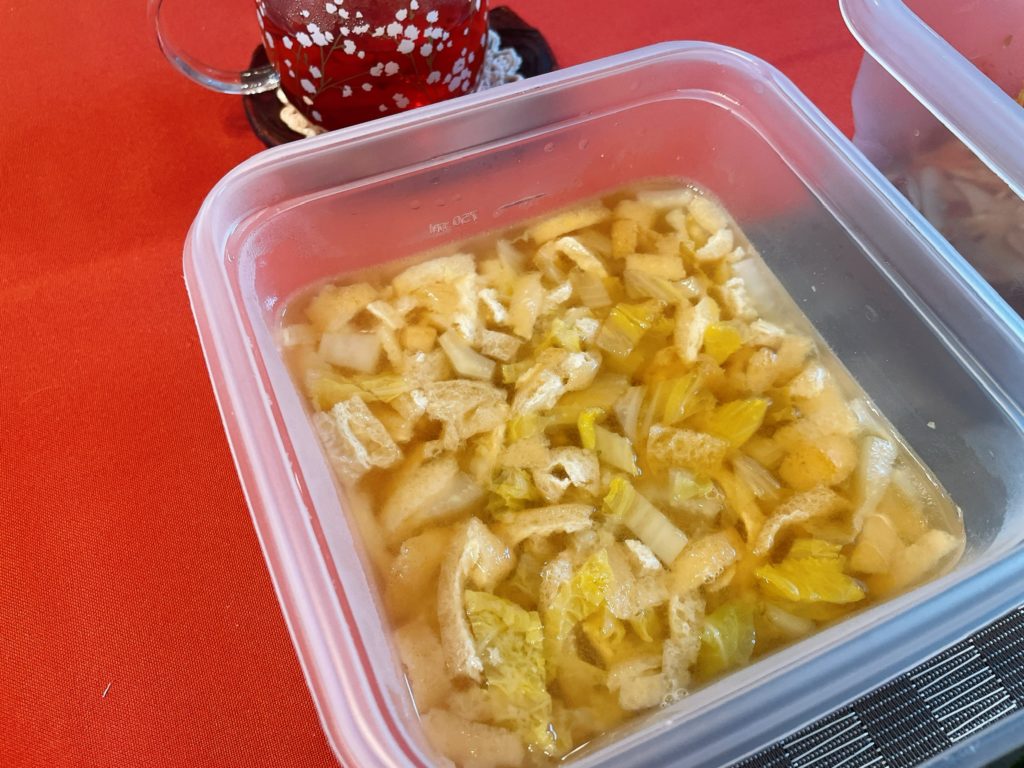料理教室マンツーマン白菜味噌汁