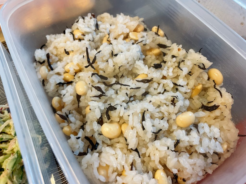 料理教室マンツーマンひじき大豆ご飯