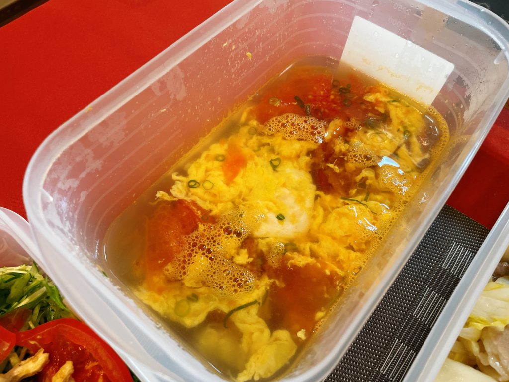 料理教室マンツーマントマトと卵のスープ