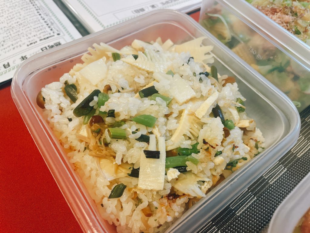 料理教室マンツーマン山菜たけのこご飯