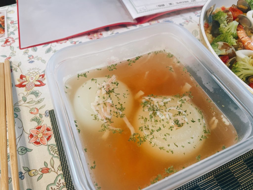 料理教室マンツーマン新玉スープ