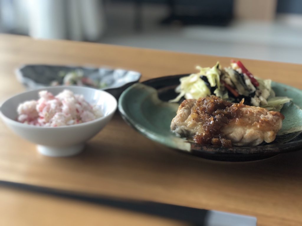 料理教室マンツーマン鶏ジャポネソースセット盛り付け②