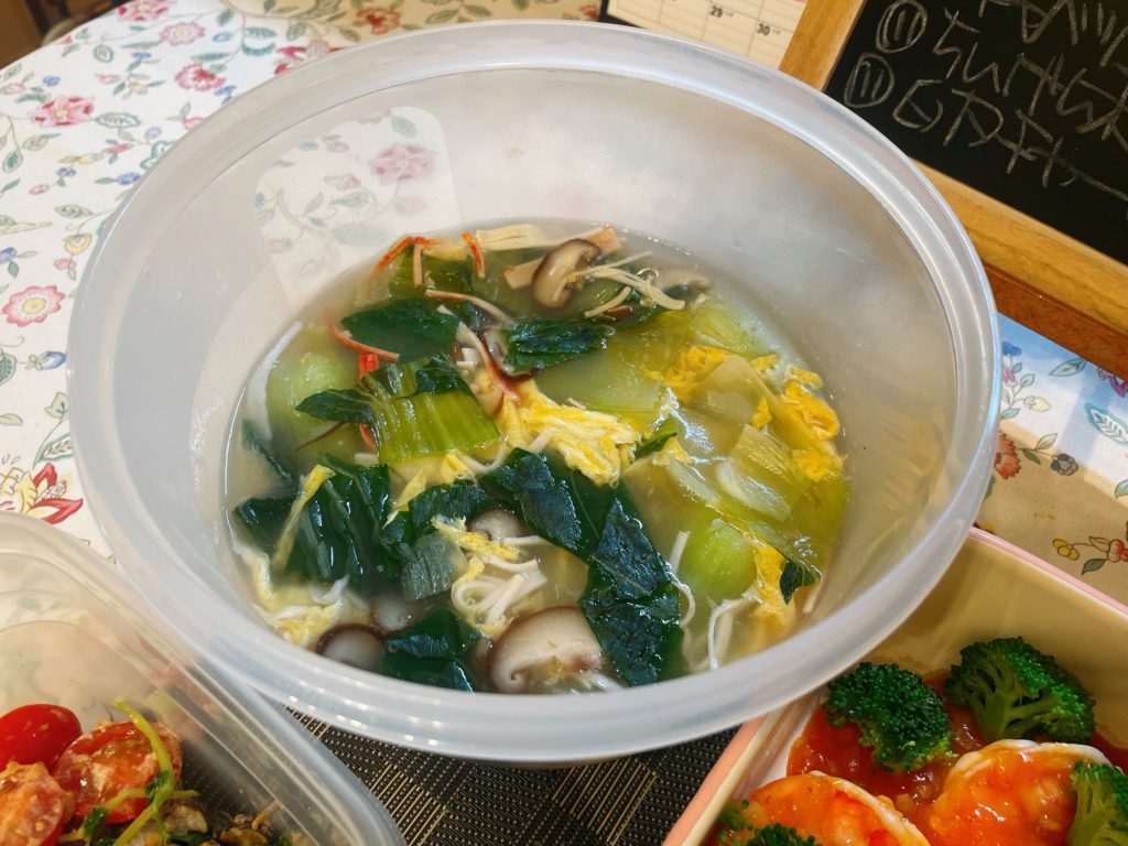 料理教室マンツーマン青梗菜スープ