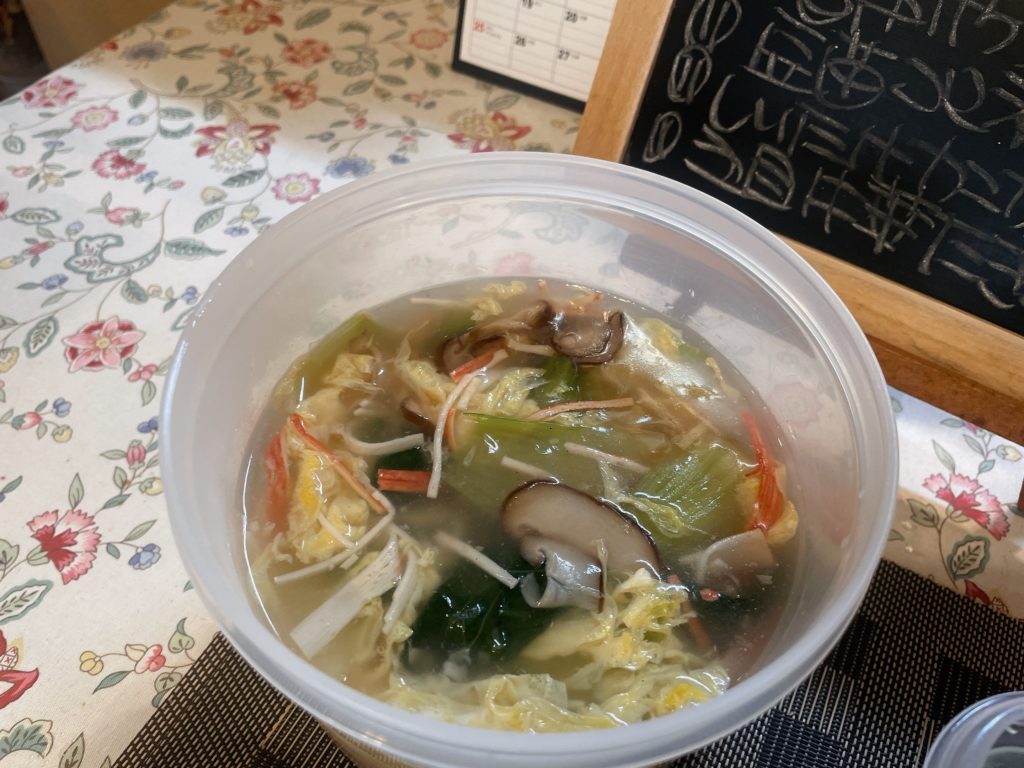 料理教室マンツーマンカニカマ卵スープ