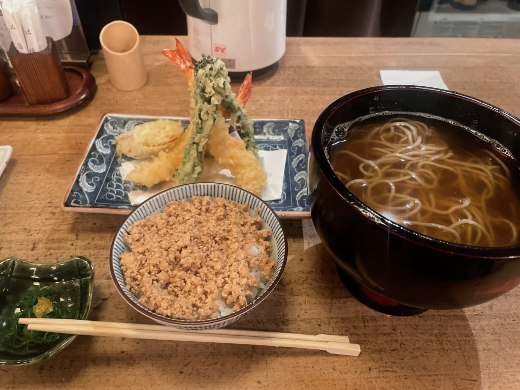 料理教室マンツーマン天麩羅蕎麦セット