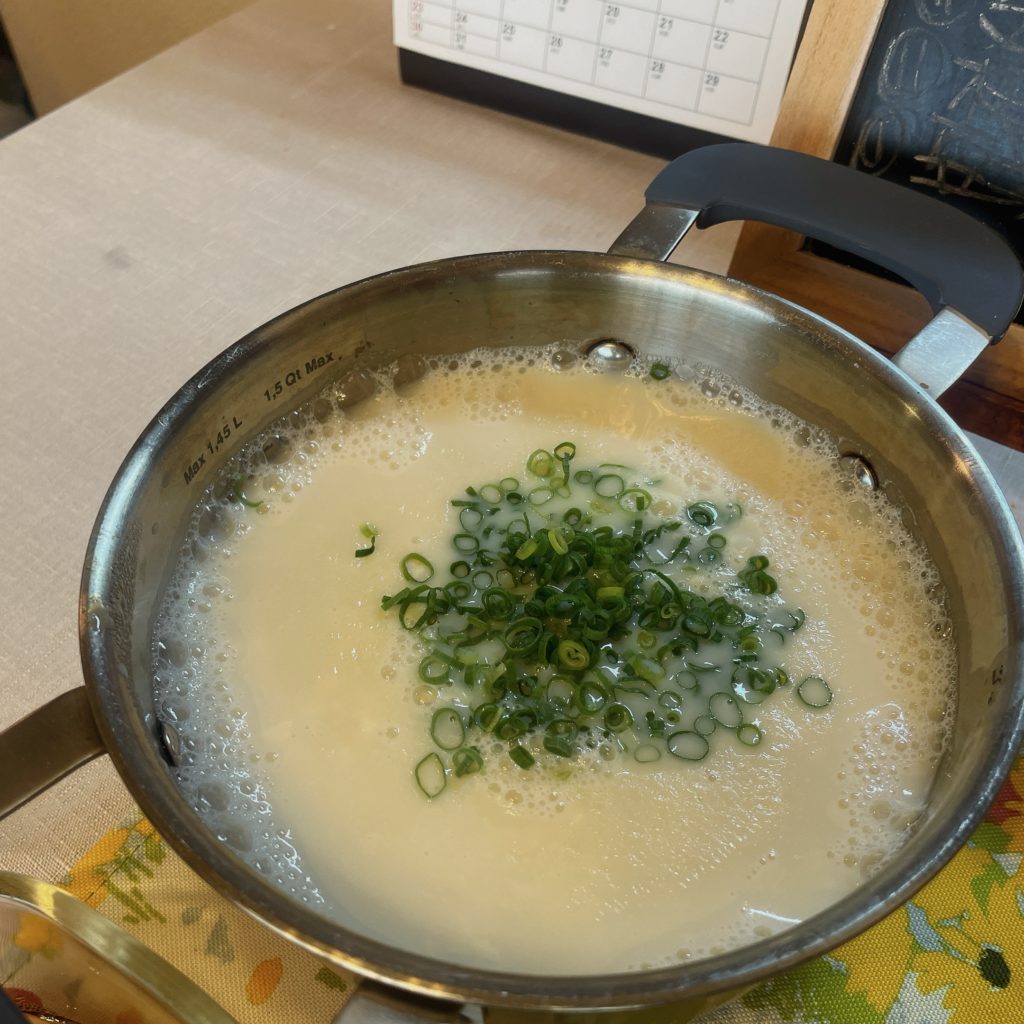 料理教室マンツーマン豆腐豆乳味噌汁風