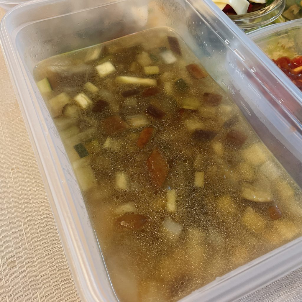 料理教室マンツーマン茄子のスープ