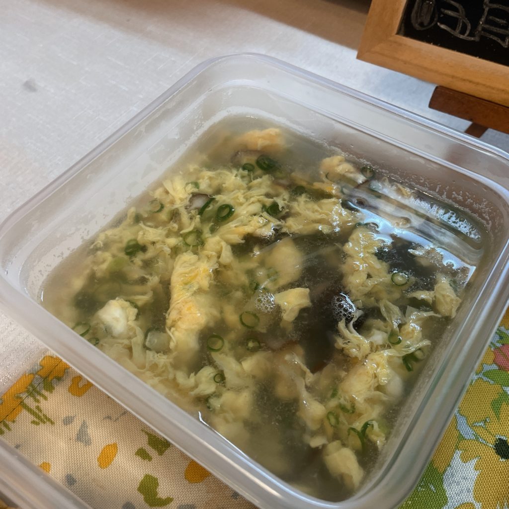 料理教室マンツーマンきくらげ卵スープ