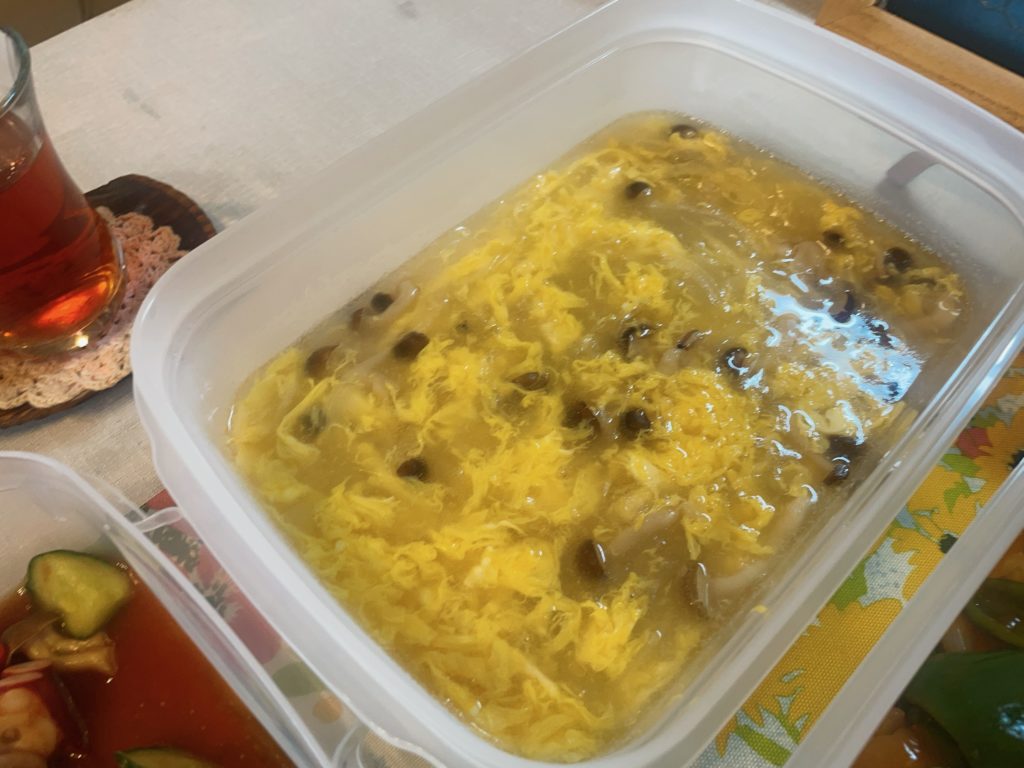 料理教室マンツーマンきのこ卵スープ