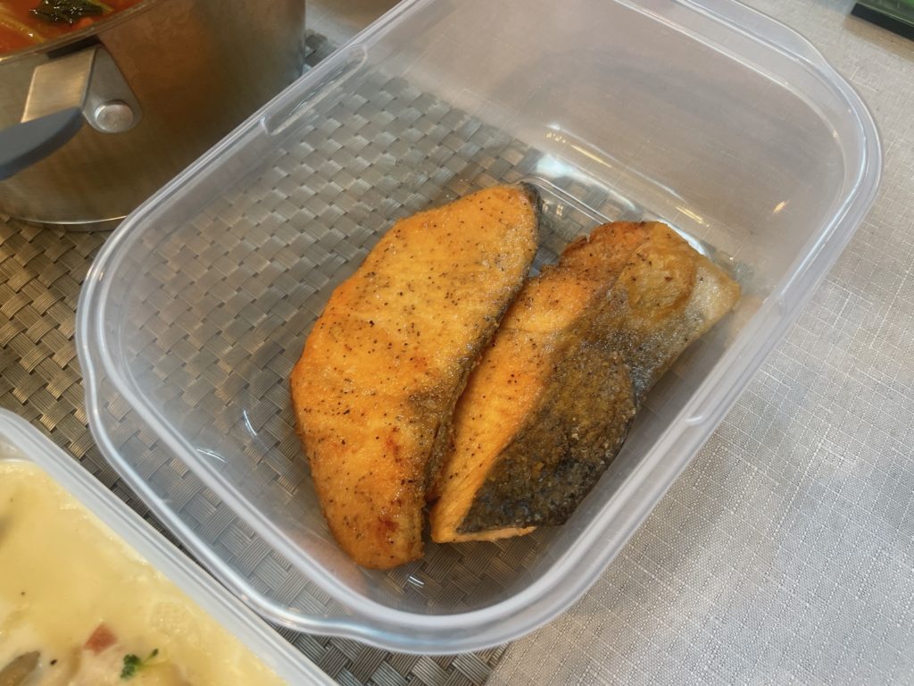 料理教室マンツーマン鮭バターソテー