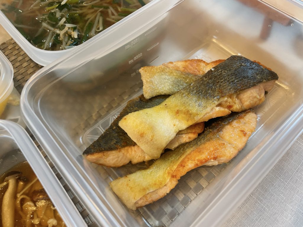 料理教室マンツーマン鮭ソテー