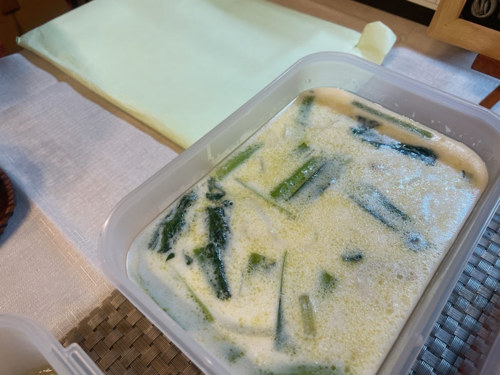 料理教室マンツーマン小松菜ベーコンミルクスープ