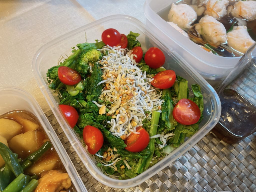 料理教室マンツーマン菜の花サラダ
