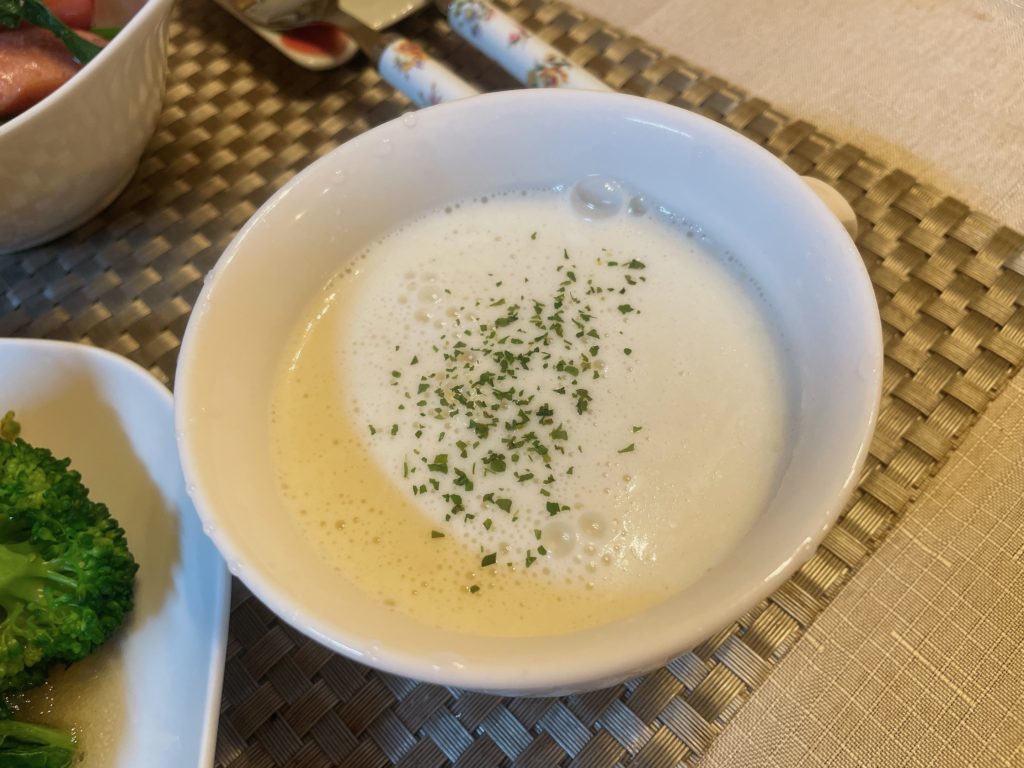 料理教室マンツーマン新玉ジャガイモスープ