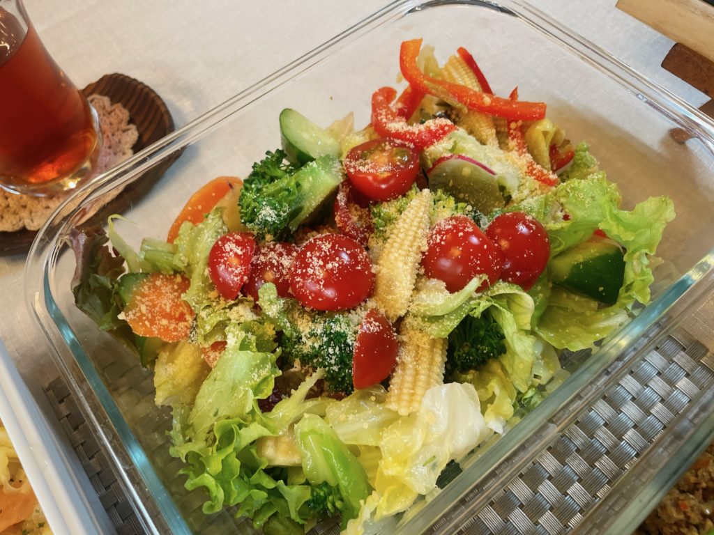料理教室マンツーマン温野菜サラダ
