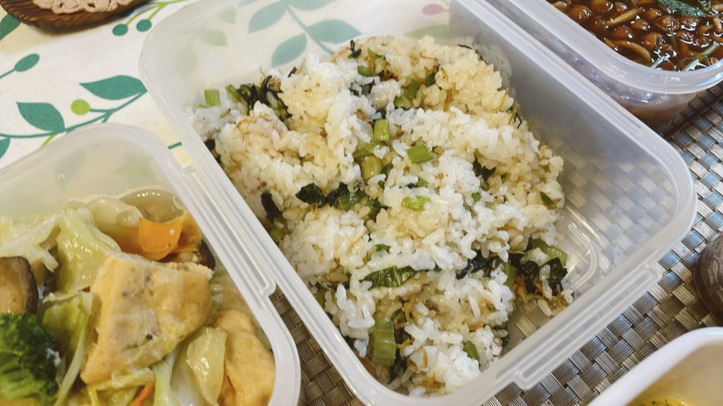 料理教室マンツーマン小松菜ごはん