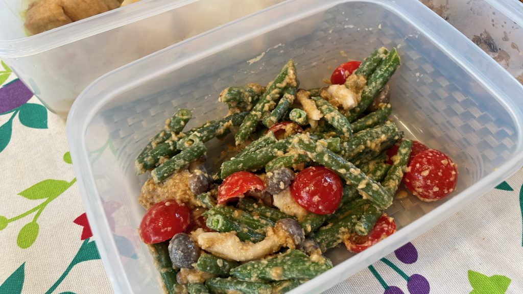 料理教室マンツーマンインゲン胡麻和え