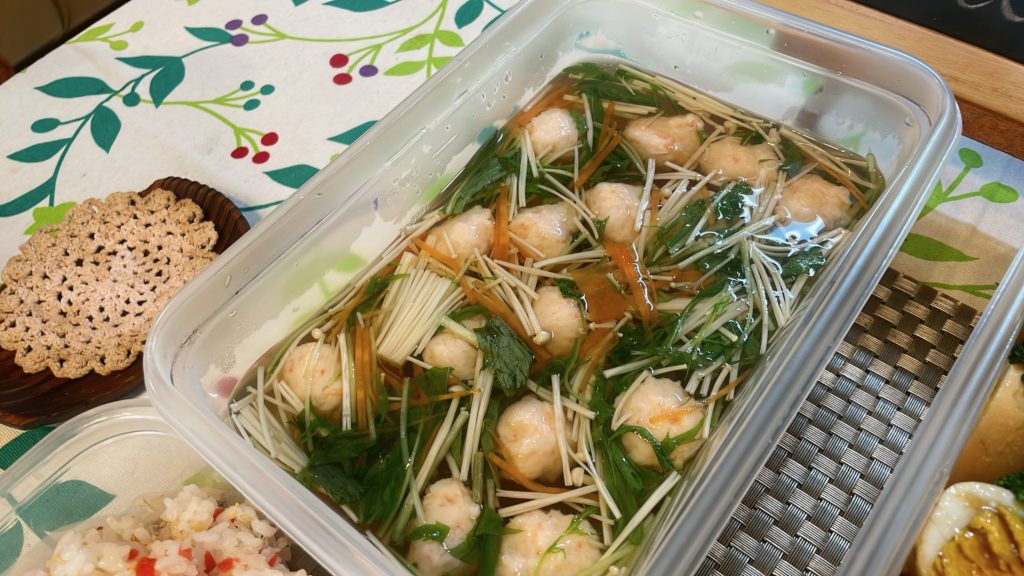 料理教室マンツーマンエビ団子お吸い物