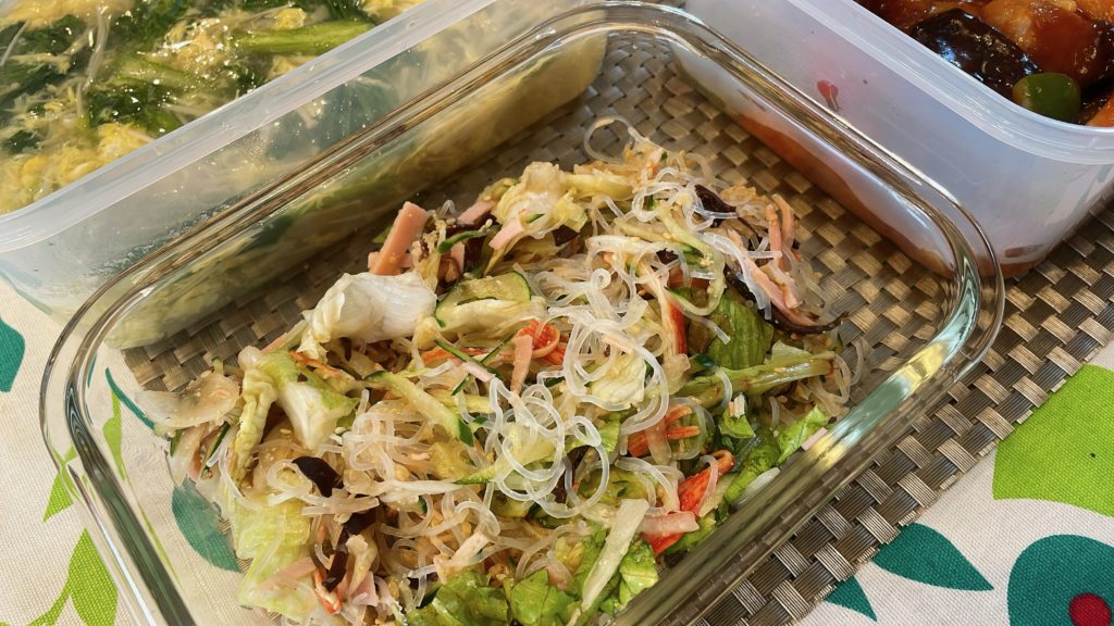 料理教室マンツーマンレタス春雨サラダ