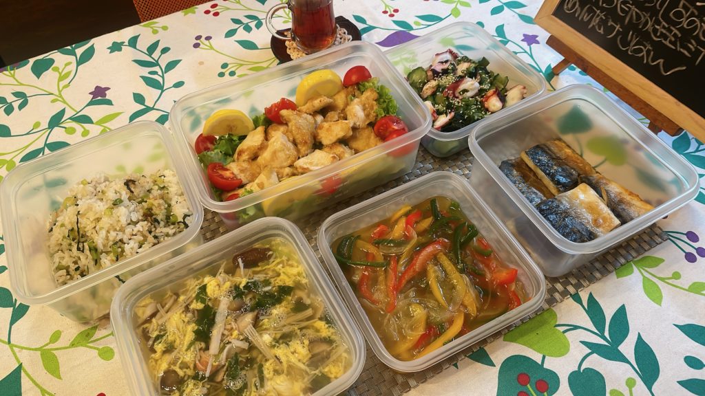 料理教室マンツーマンサバカラフル野菜あんかけセット