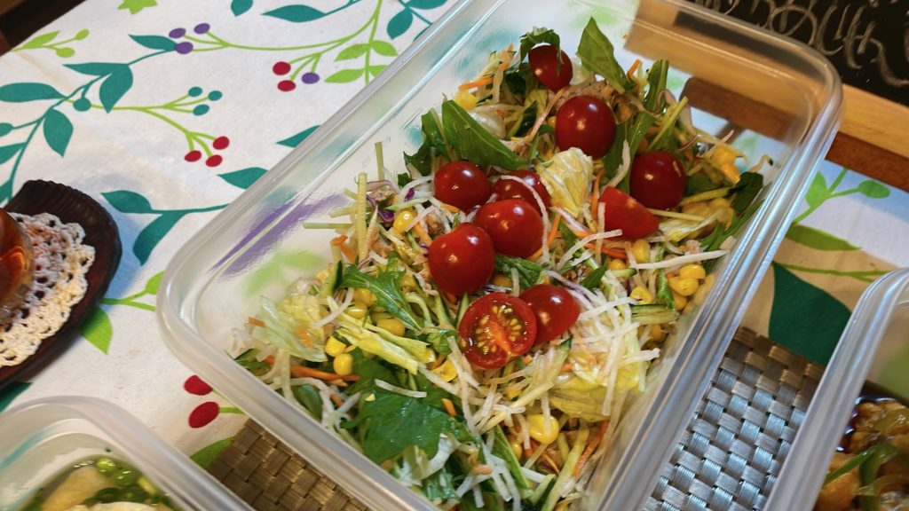 料理教室マンツーマンツナコーンサラダ