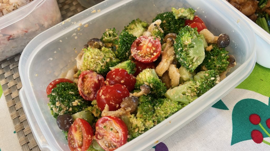 料理教室マンツーマンブロッコリー胡麻和え