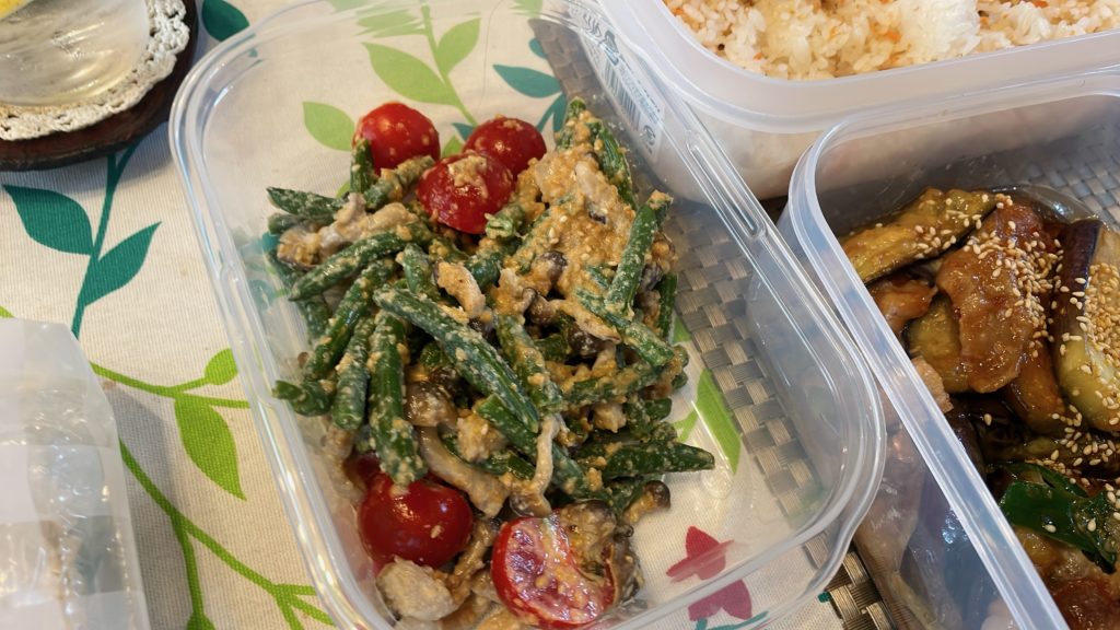 料理教室マンツーマンインゲン胡麻和え