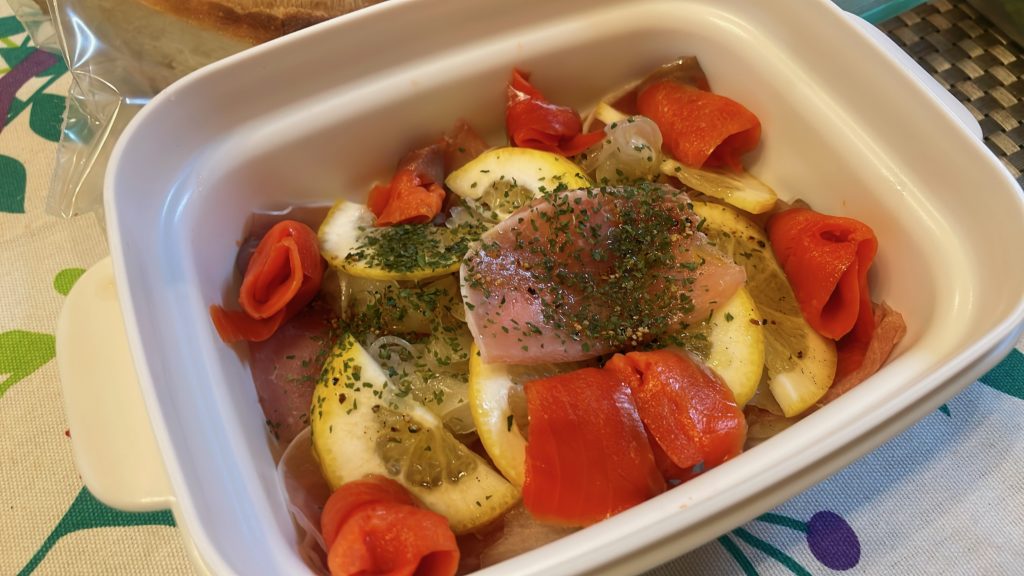 料理教室マンツーマン生ハムサーモンマリネ