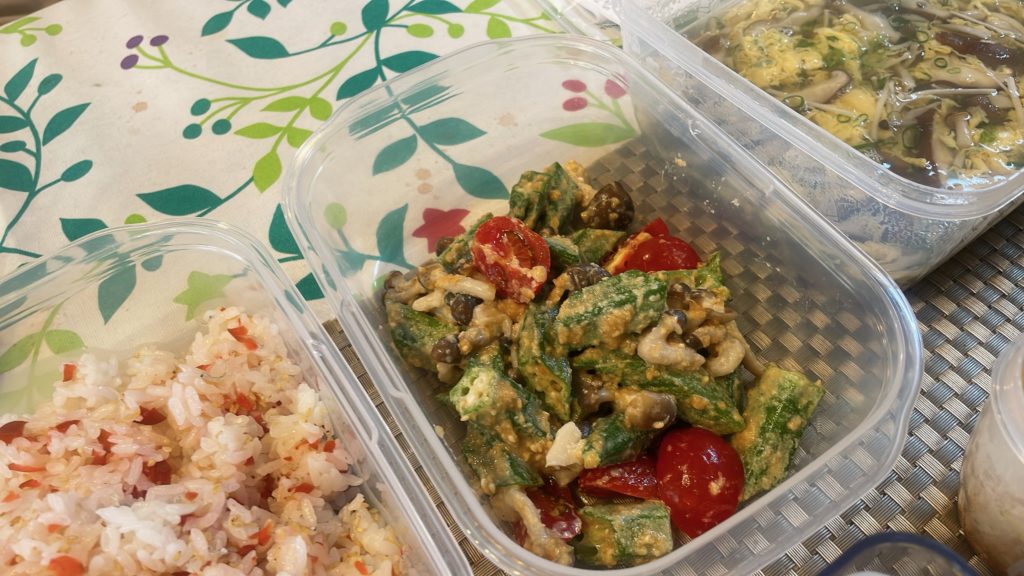 料理教室マンツーマンオクラ胡麻和え