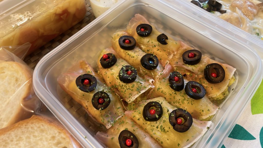 料理教室マンツーマン茄子生ハム巻き