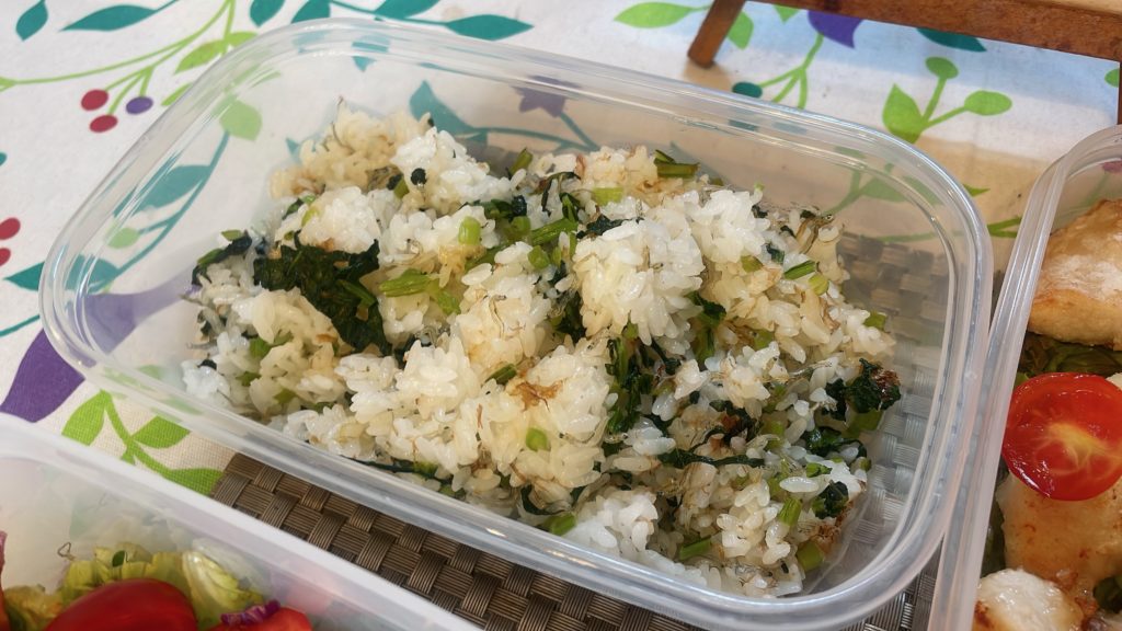 料理教室マンツーマン小松菜ごはん