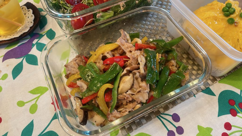 料理教室マンツーマン豚こまピーマンソテー