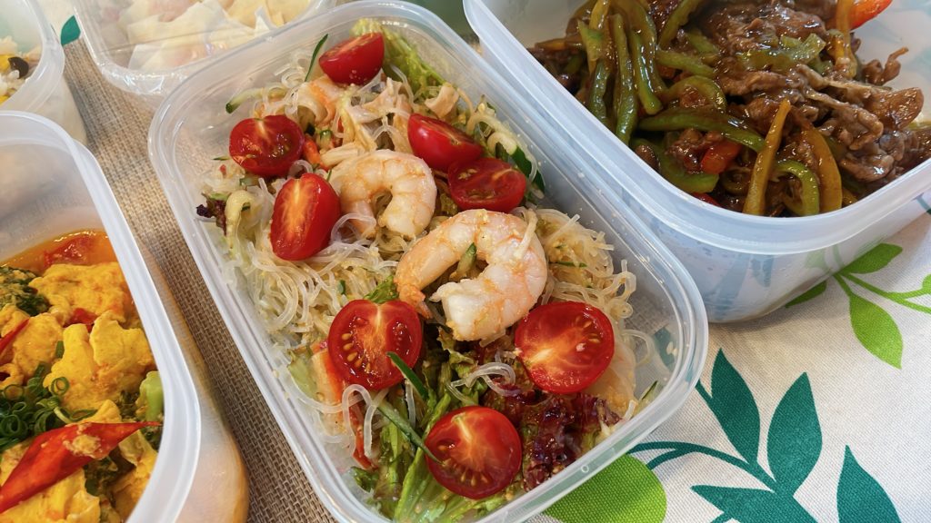 料理教室マンツーマン春雨海老サラダ