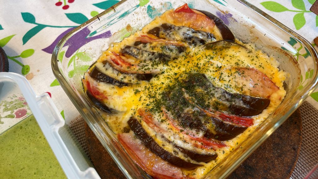 料理教室マンツーマン茄子チーズ