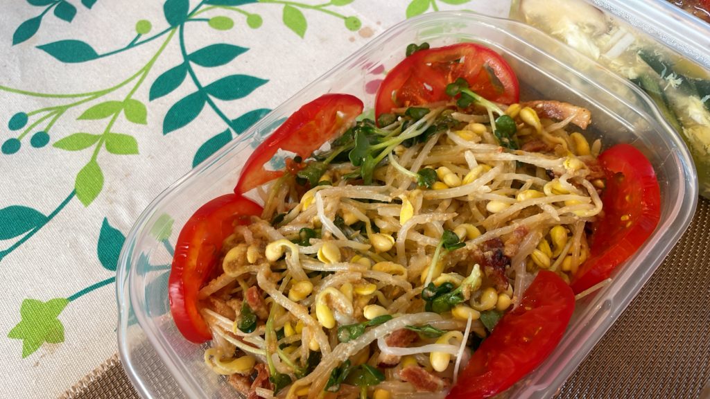 料理教室マンツーマンもやし胡麻和え