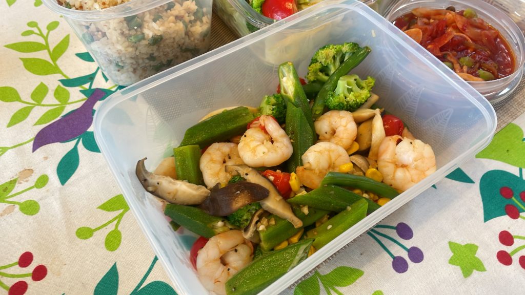 料理教室マンツーマンオクラアンチョビガーリック