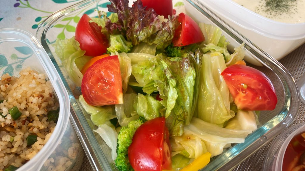 料理教室マンツーマン温野菜サラダ