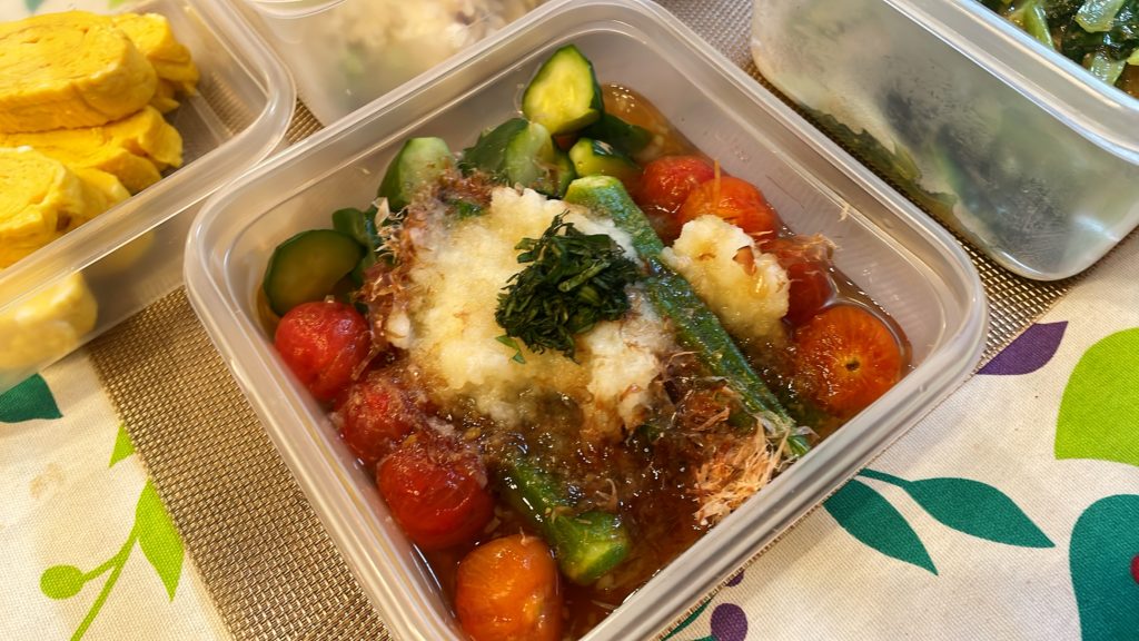 料理教室マンツーマンおくらお浸し