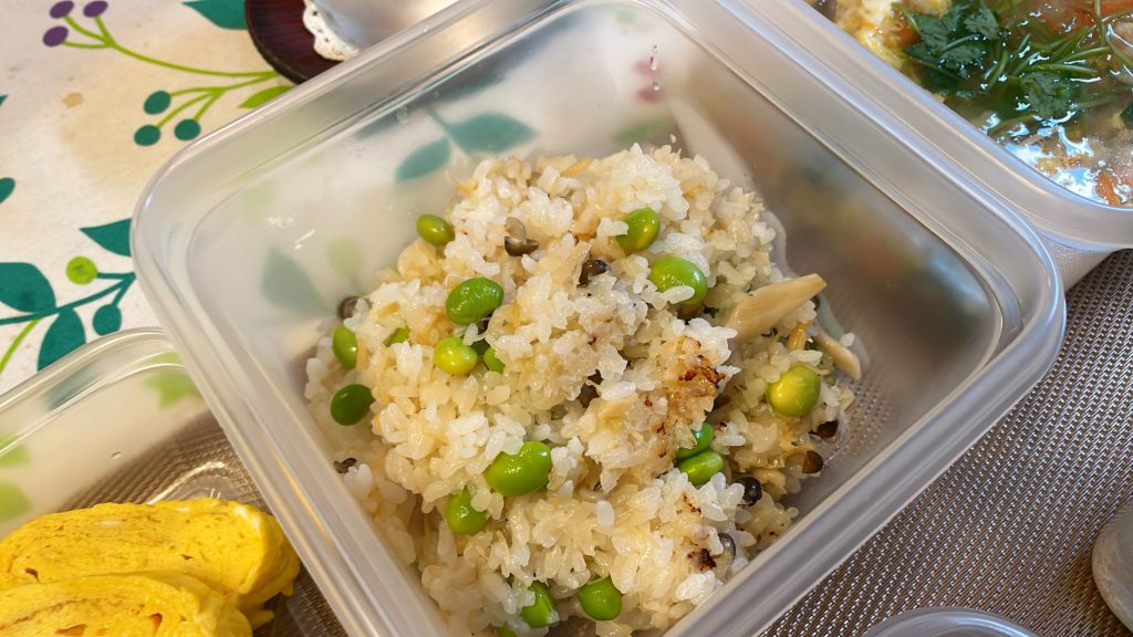 料理教室マンツーマンホタテたき混みご飯