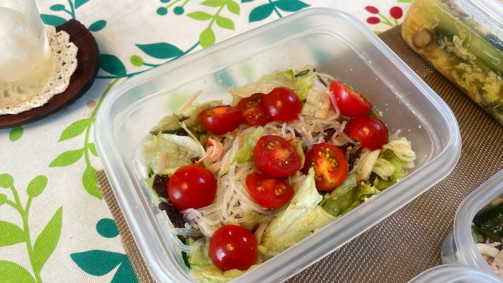 料理教室マンツーマンレタス春雨サラダ