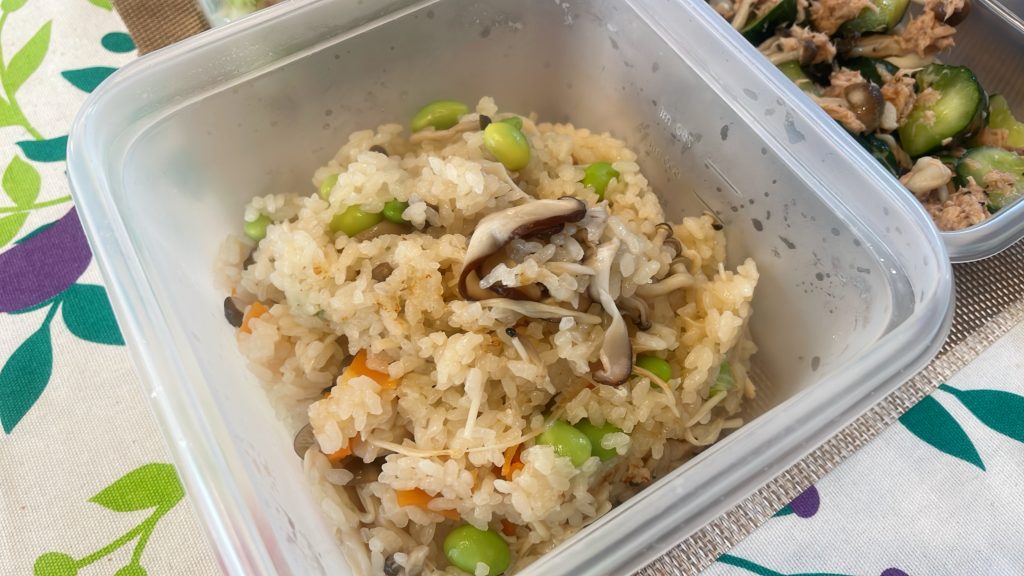 料理教室マンツーマン中華きのこ炊き込みご飯