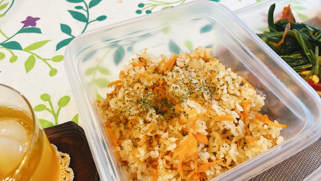 料理教室マンツーマン人参ツナご飯